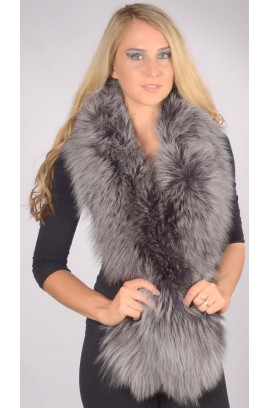 Blue fox fur scarf